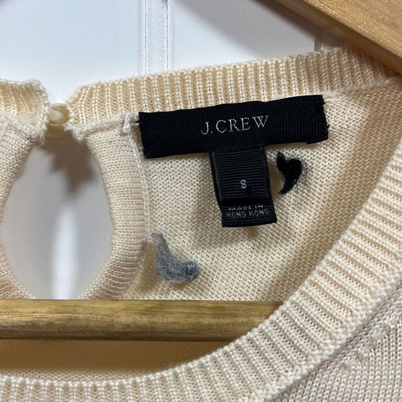 J.Crew cream wool quarter sleeve sweater - Picture 2 of 4